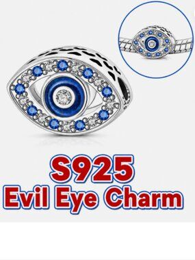 S925 Sterling Silver Evil Eye Blue Pendant Charm Bracelet Protection Bracelet